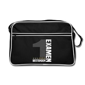 Félicitations pour le premier examen de droit - Sac Retro - noir/blanc - Devant
