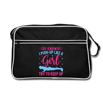 Fitness Fanatics Push-Up Like Girl Keep Up - Retro Bag - black/white - Front