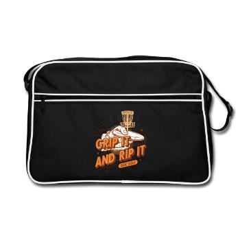Grip It And Rip It Disc Golf Funny Disc Golf - Retro Bag - black/white - Front