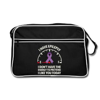 Epilepsy Awareness Energy Gauge Ribbon - Retro Bag - black/white - Front