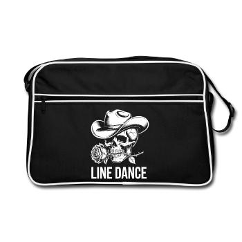 Skeleton with cowboy hat and rose - Retro Bag - black/white - Front