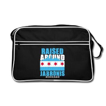Jabroni Raised Around Jabronis - Retro Tasche - Schwarz/Weiß - Vorne