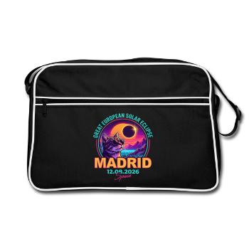 Solar Cat Madrid Eclipse 2026 - Retro Bag - black/white - Front