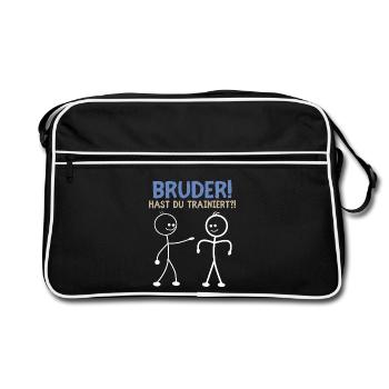 Un bonhomme bâton TU T’ES ENTRAÎNÉ BIZARREMENT - Sac Retro - noir/blanc - Devant