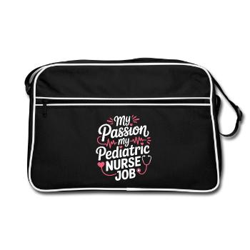 Infirmière pédiatrique Ma passion Ma Infirmière pédiatrique Enfants - Sac Retro - noir/blanc - Devant
