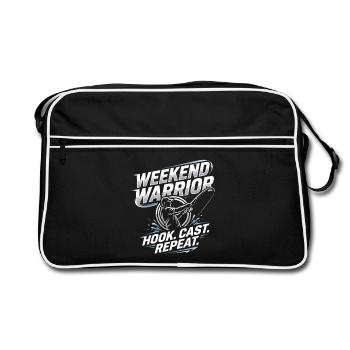 Répétition du pêcheur du Weekend Warrior Hook Cast - Sac Retro - noir/blanc - Devant