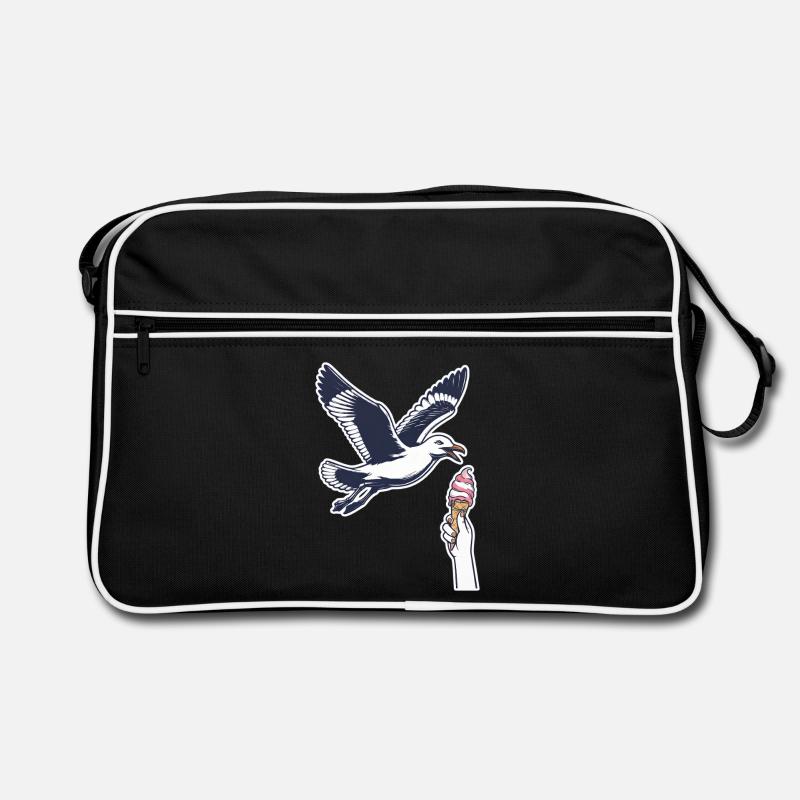 Lustige Möwe Stiehlt Eiscreme Retro Tasche