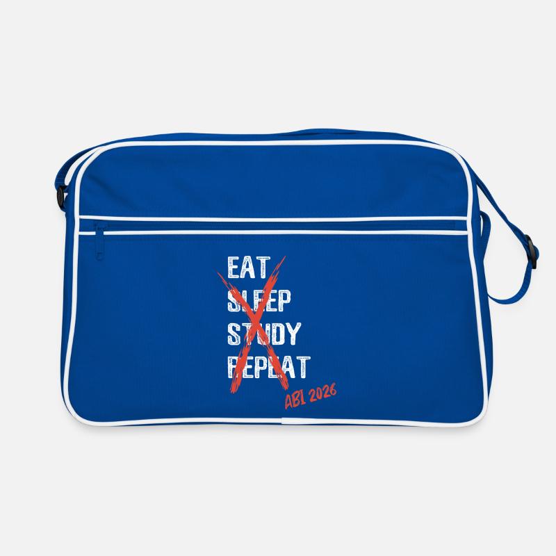 Eat sleep study repeat - Abi 2026 - Spruch Retro Bag