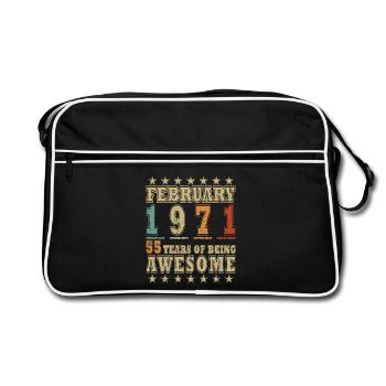 55e anniversaire février 1971 Millésime - Sac Retro - noir/blanc - Devant
