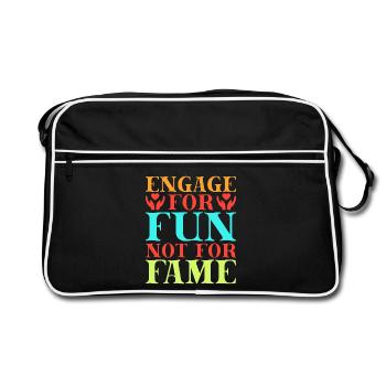 Social Worker Quote Fun Not For Fame Social Work - Retro Bag - black/white - Front