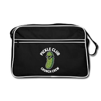 Pickle Club Crunch Crew Cucumber Humor - Retro Bag - black/white - Front
