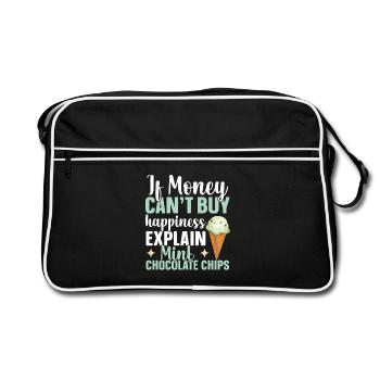Italienische Minzcreme Dessert Frische Minze - Retro Tasche - Schwarz/Weiß - Vorne