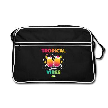 Tropical Vibes Urlaubsmodus - Retro Tasche - Schwarz/Weiß - Vorne