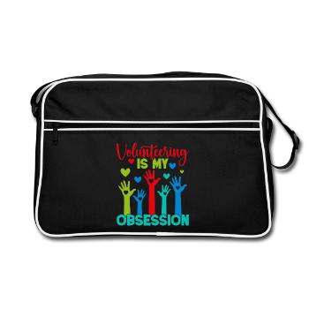 L’appréciation du bénévolat est mon obsession bénévole - Sac Retro - noir/blanc - Devant