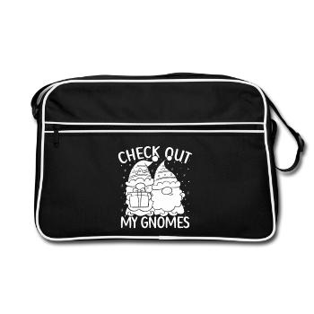 Gnome Costume Men Check Out My Gnomes Gnome - Retro Bag - black/white - Front