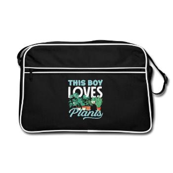 Ce garçon adore les plantes Amoureux des plantes - Sac Retro - noir/blanc - Devant