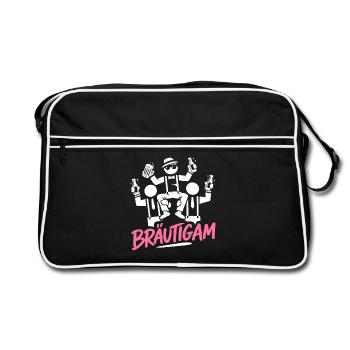 Groom T-Shirt Bachelor Party Men Bachelor Party - Retro Bag - black/white - Front