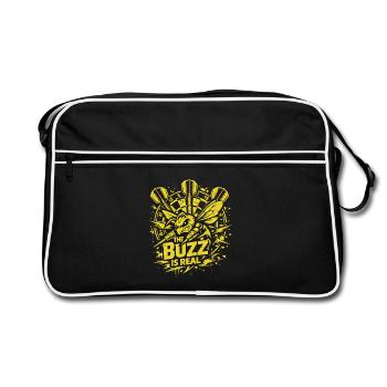 Ally Pally | The Buzz is Real - Darts Tournament - Retro Bag - black/white - Front