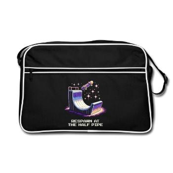 Respawn at the Halfpipe | Skateboard - Retro Bag - black/white - Front