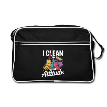 Cleaner Housekeeping Team Motif - Retro Bag - black/white - Front