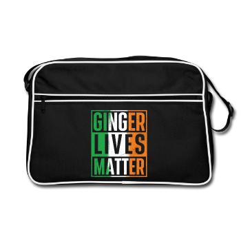 Ginger Lives Matter St Patrick’s St. Paddys - Retro Bag - black/white - Front