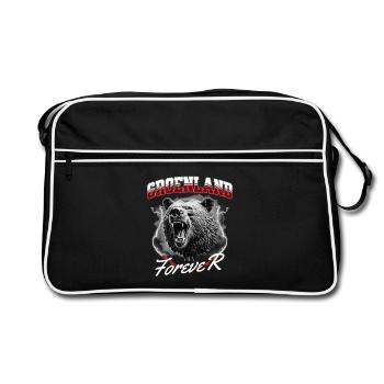 Greenland Forever Roaring Wild Bear - Retro Bag - black/white - Front
