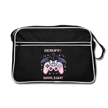 Debuff Tageslicht | Soft Goth Humor - Retro Tasche - Schwarz/Weiß - Vorne
