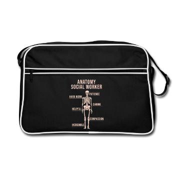 Citation d’assistant social Anatomie Travail social - Sac Retro - noir/blanc - Devant