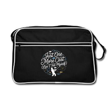 Juste un autre lancer de mensonges, je me dis pêcheur - Sac Retro - noir/blanc - Devant