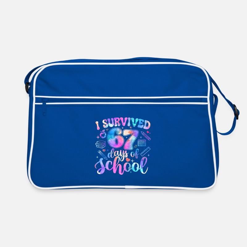 Survived 67 Days School Meme Trend Students Retro Bag