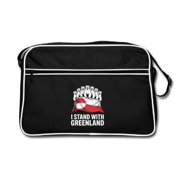 Je soutiens le Groenland. Faites disparaître l’Amérique. - Sac Retro - noir/blanc - Devant