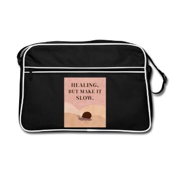 Healing, but make it slow - Retro Tasche - Schwarz/Weiß - Vorne