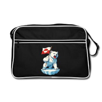 Drapeau du Groenland Le Groenland n’est pas à vendre - Sac Retro - noir/blanc - Devant