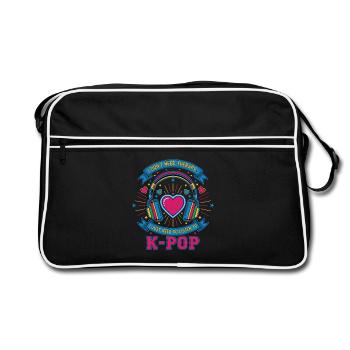 Ich brauche keine Therapie, ich muss einfach K-Pop hören - Retro Tasche - Schwarz/Weiß - Vorne