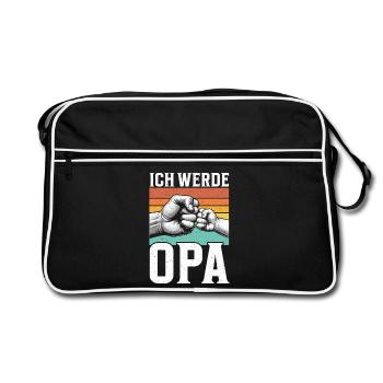 Je vais être grand-père, bébé, grand-père, papa, grand-père - Sac Retro - noir/blanc - Devant
