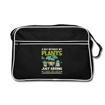 Day Without Plants Plant Lover Gardener - Retro Bag - black/white - Front