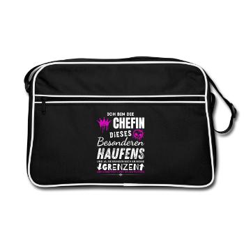 Chefin dieses besonderen Haufens Chefin Geschenke - Retro Bag - black/white - Front