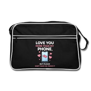 Smartphone drôle Téléphone portable Réseaux sociaux - Sac Retro - noir/blanc - Devant