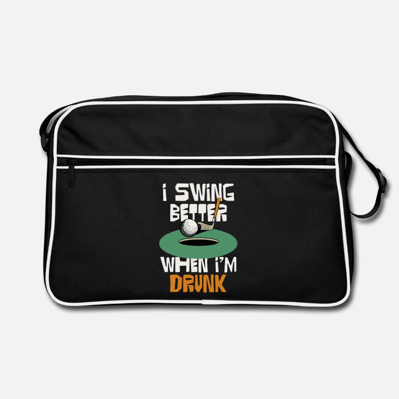 Ich schwinge besser, wenn ich trinke - Retro Tasche - Schwarz/Weiß