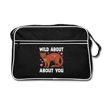 Wild About You Fossa Animal Valentine Liebeswortspiel - Retro Tasche - Schwarz/Weiß - Vorne
