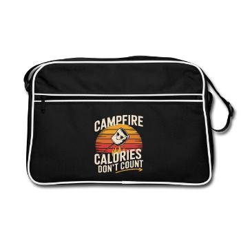 Campfire Calories Don't Count Funny Marshmallow - Retro Bag - black/white - Front