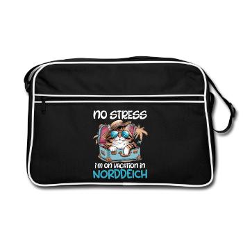 JUST DON'T STRESS I'M ON HOLIDAY AT THE - Retro Bag - black/white - Front