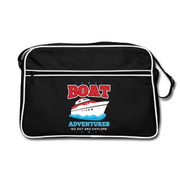 Aventure en bateau Découvrez la mer - Sac Retro - noir/blanc - Devant