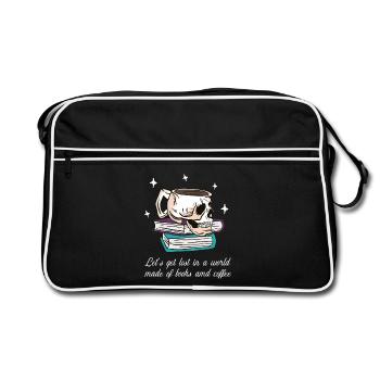 Skull Cup: World of Books & Coffee - Retro Bag - black/white - Front