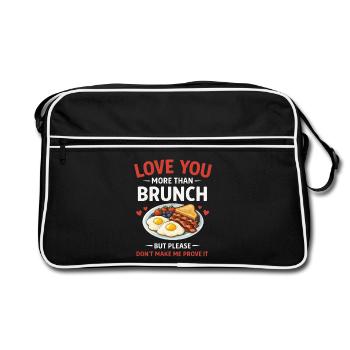 Je t’aime plus que le brunch, la Saint-Valentin drôle. - Sac Retro - noir/blanc - Devant