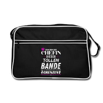 Chefin dieser Tollen Bande Chefin Geschenke - Retro Bag - black/white - Front