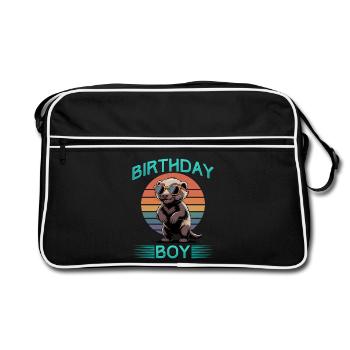 Funny Honey Badger - Retro Tasche - Schwarz/Weiß - Vorne