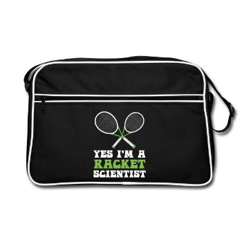 Racket Scientist Saying - Retro Bag - black/white - Front