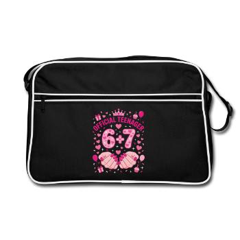 Official Teenager 13th 6+7 Hearts - Retro Bag - black/white - Front