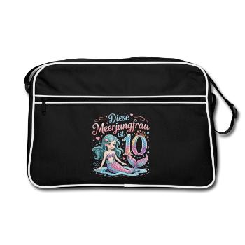 Cette sirène a 10 ans de fille 10 ans - Sac Retro - noir/blanc - Devant